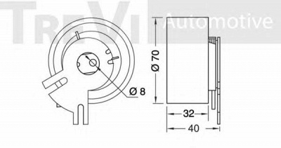 TREVI AUTOMOTIVE td1548 -  Натяжной ролик, ремень ГРМ